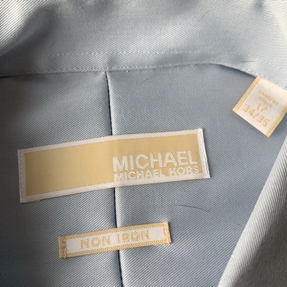 Michael Kors Non Iron Steel Gray Men’s Dress Shirt 17 34/35 BNWT - Picture 2 of 6